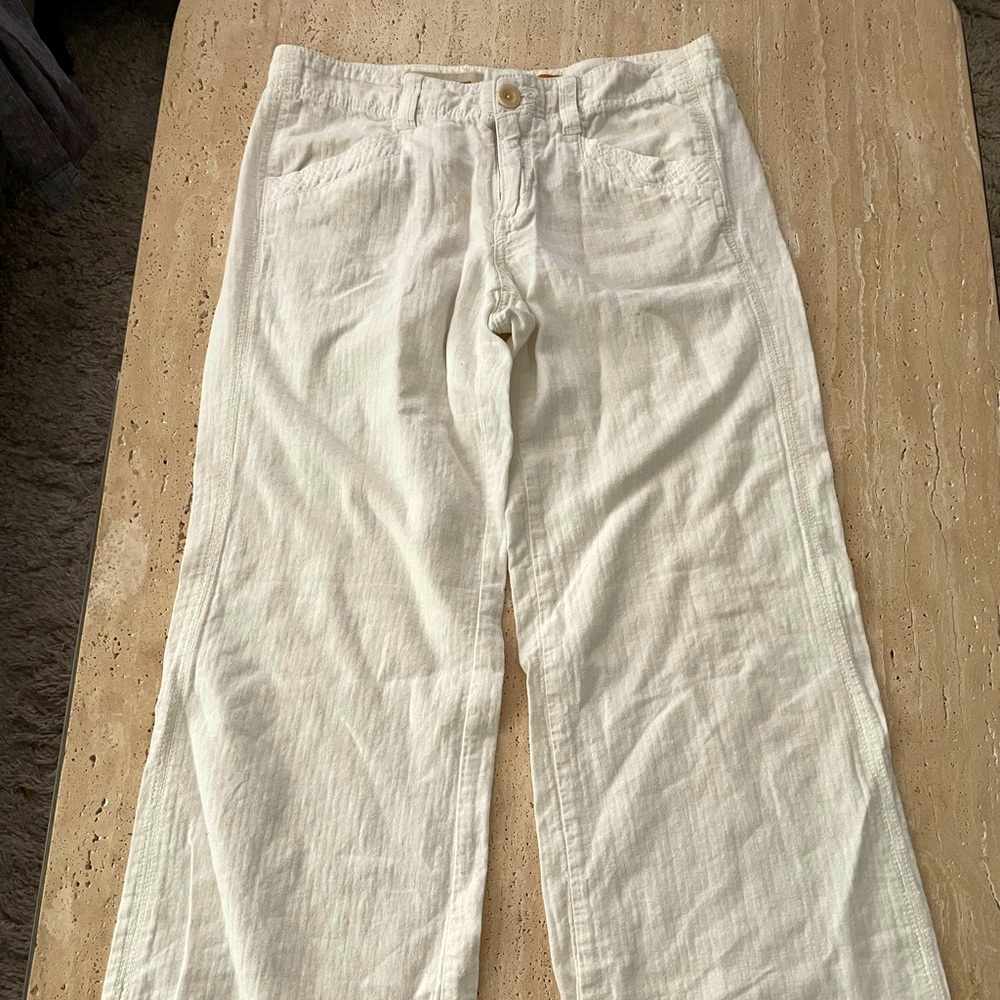 Pilcro and the Letterpress White Linen Pants